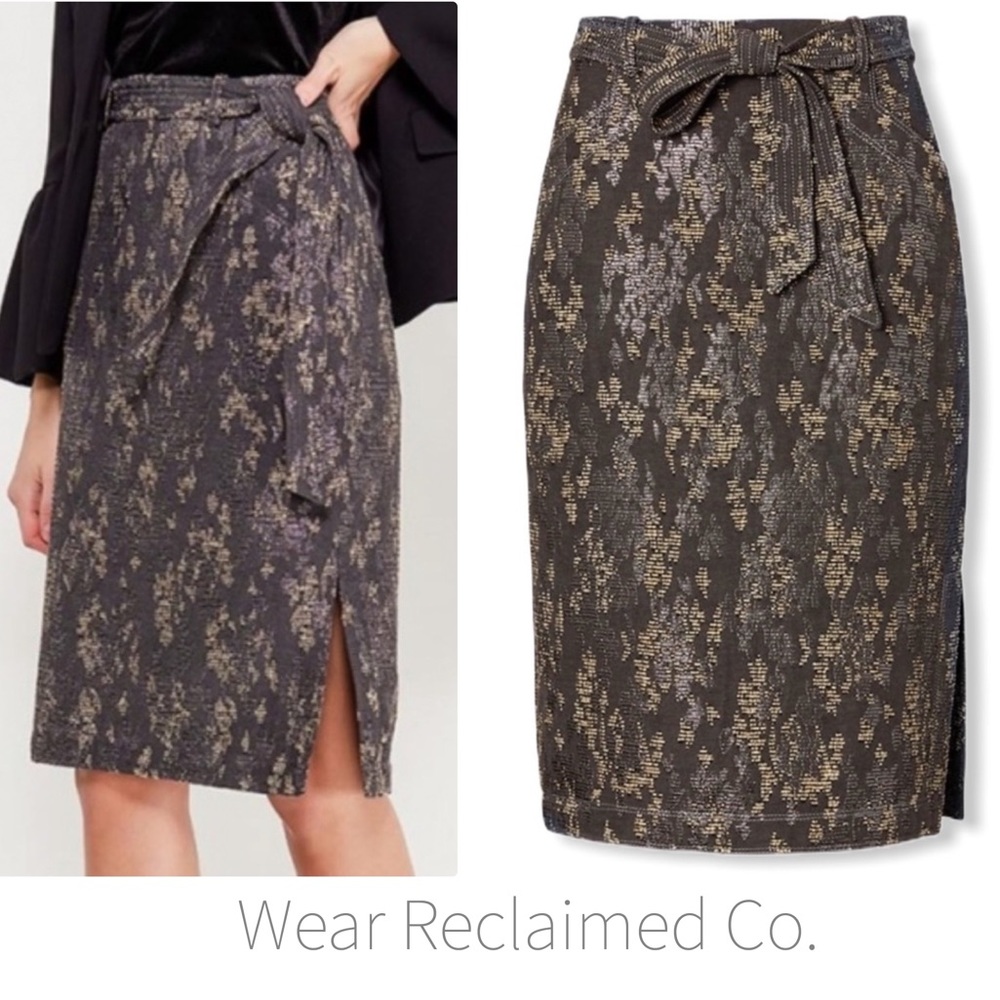 BANANA REPUBLIC Jacquard Belted Pencil Skirt
